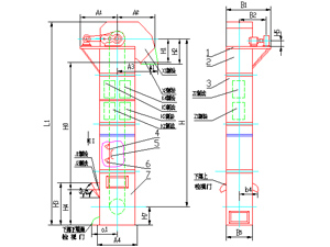 TH環鏈斗式提升機外形圖紙